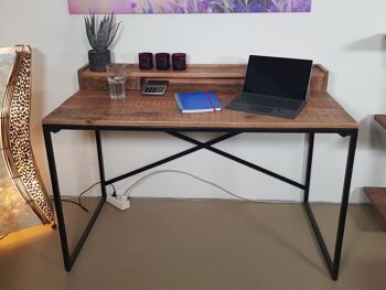 Table d'ordinateur de bureau 120x88x55cm Liverpool structure en métal noir 1