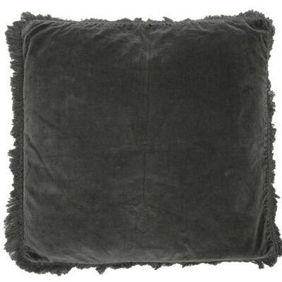 Velvet Cushion Rosie dark gray 45x45