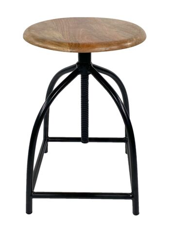 Tabouret pivotant tabouret de bar tabouret chaise pivotante réglable en hauteur cadre en métal durable en bois massif Liverpool 2