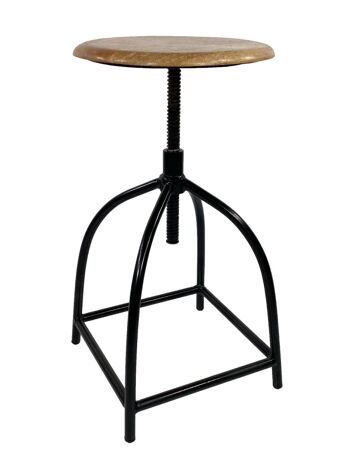 Tabouret pivotant tabouret de bar tabouret chaise pivotante réglable en hauteur cadre en métal durable en bois massif Liverpool 3