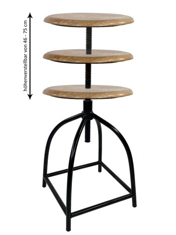 Tabouret pivotant tabouret de bar tabouret chaise pivotante réglable en hauteur cadre en métal durable en bois massif Liverpool 5