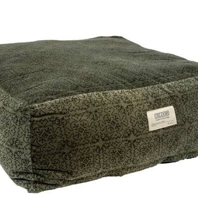 Velvet Floor Cushion Violetta dark forest 65x65x25