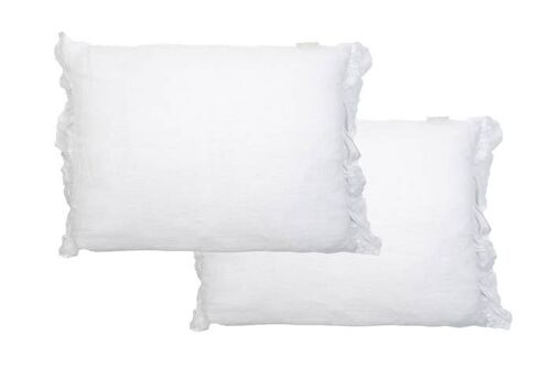 Vintage Linen Cushion Quirine pure white 50x40