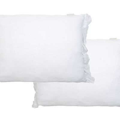 Vintage Linen Cushion Quirine pure white 50x40
