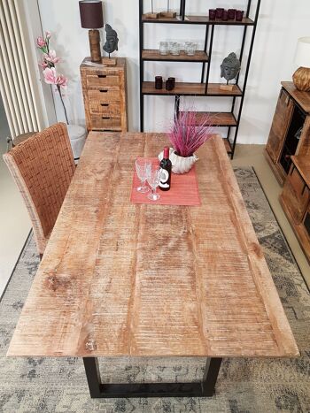 Table à manger table de cuisine table de salle à manger Liverpool 160x90 cm bois de manguier massif 5