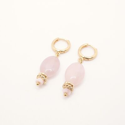 Pink Eden earrings, timeless style with its pretty natural stone