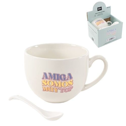 TAZA CON CUCHARA 265ML AMIGA HH2776894