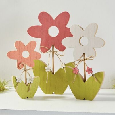 WOODEN FLOWERS SET