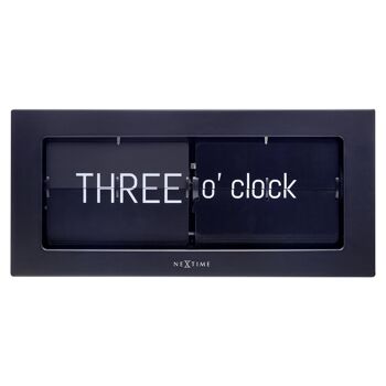 Flip Clock - Horloge de Table ou Murale - Métal - 36x16x8,5cm - Grand Texte Flip 11