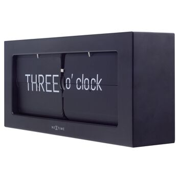 Flip Clock - Horloge de Table ou Murale - Métal - 36x16x8,5cm - Grand Texte Flip 15