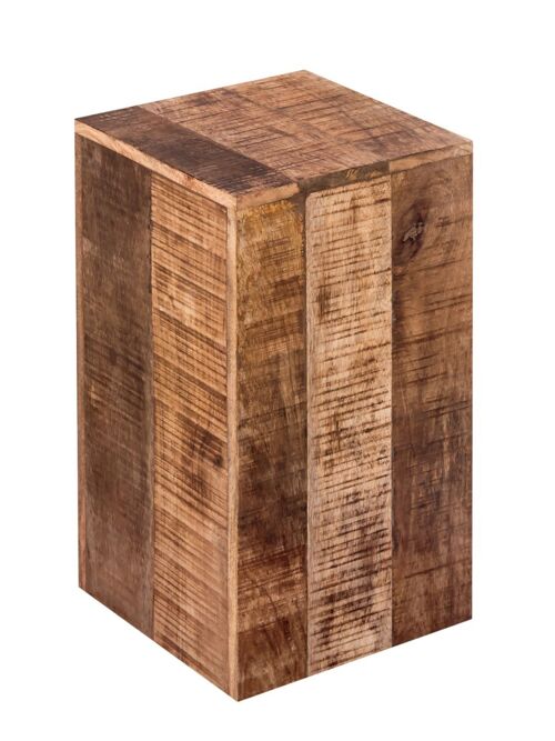 Blumensäule Hocker Pflanzenständer Beistelltisch 27 x 27 cm quadratisch Hocker Mangoholz massiv