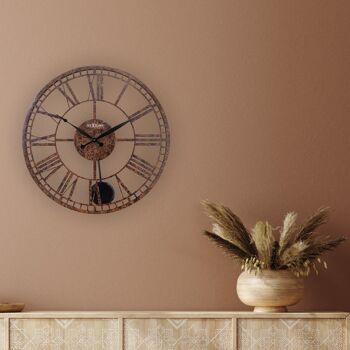 Grande Horloge Murale Pendule - 50cm - Métal - "Londres" 3