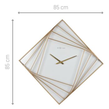 Grande Horloge Murale Carrée - 85x85cm - Métal - Carré Tournant 5