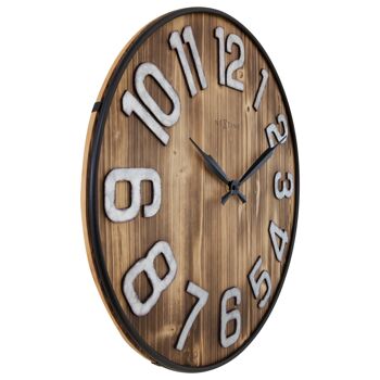 Grande Horloge Murale - 50cm - Silencieuse - Bois - Métal - "Aberdeen" 2
