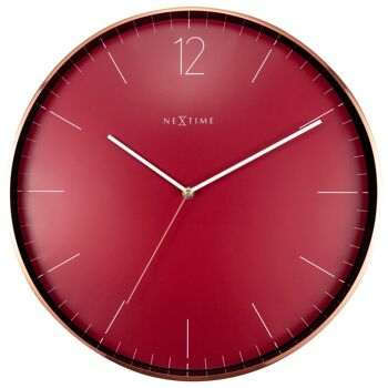 Grande Horloge Murale - Rouge - Silencieuse - 40cm - Métal/Verre -Essential XXL 1