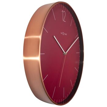 Grande Horloge Murale - Rouge - Silencieuse - 40cm - Métal/Verre -Essential XXL 2