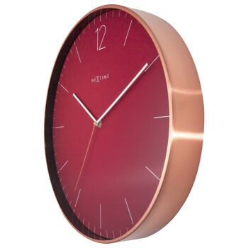 Grande Horloge Murale - Rouge - Silencieuse - 40cm - Métal/Verre -Essential XXL 6