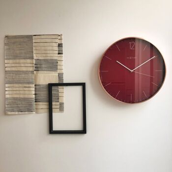 Grande Horloge Murale - Rouge - Silencieuse - 40cm - Métal/Verre -Essential XXL 9