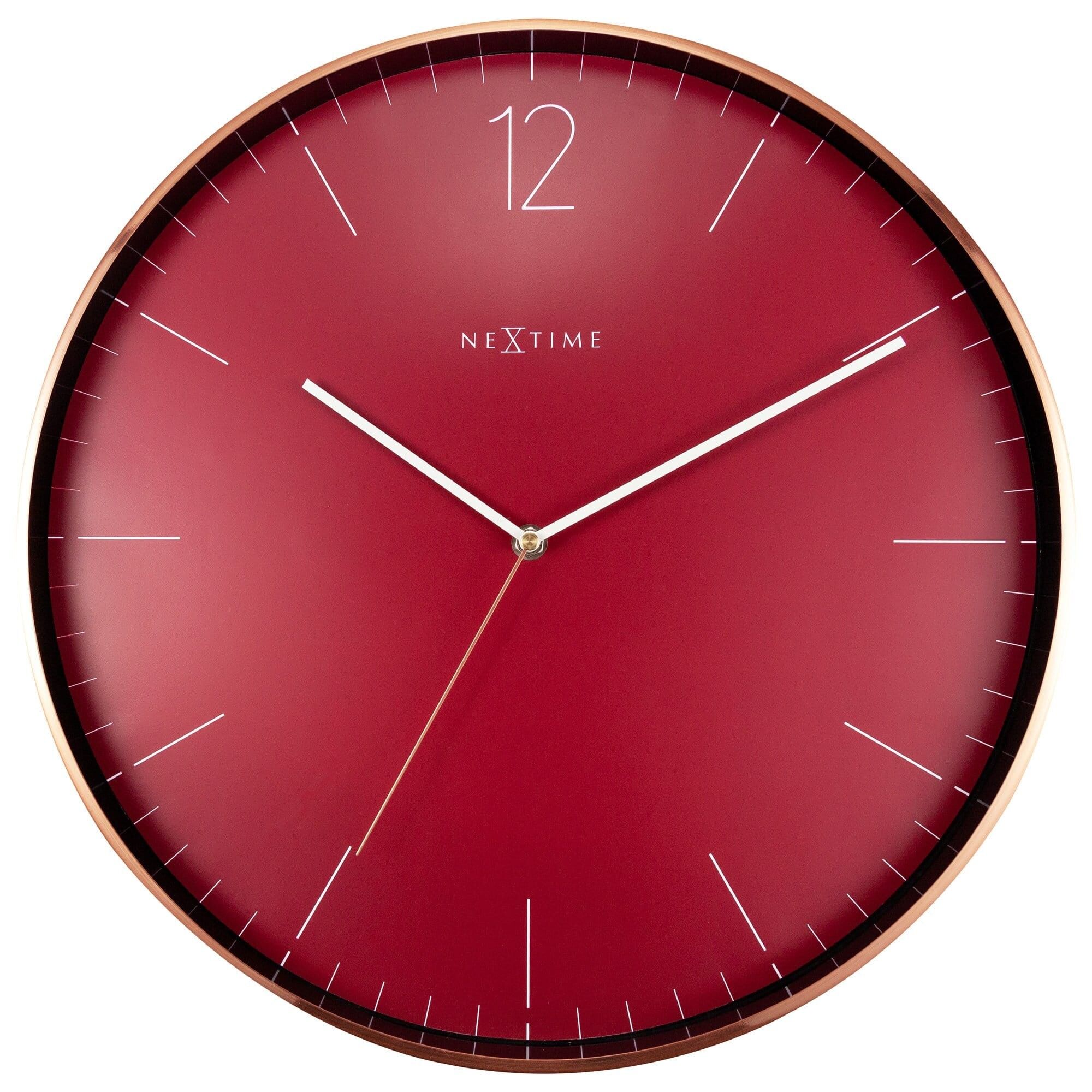 Orologio da parete grande - Rosso - Silenzioso - 40 cm - Metallo/Vetro - Essential XXL