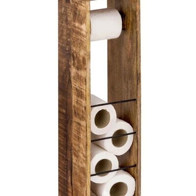 Toilet paper holder Toilet paper stand made of wood 17 x 17 cm square, stool solid mango wood