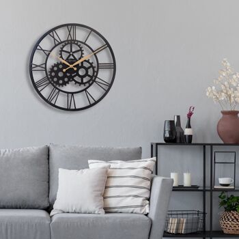 Horloge Murale Romaine - 50cm - Silencieuse - Grande - Métal - "Birmingham" 3