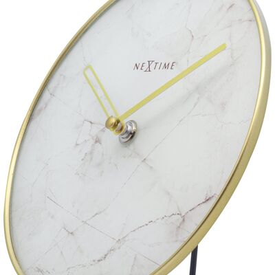 Reloj de mesa/pared - 20 cm - Vidrio / Metal - 'Marble'