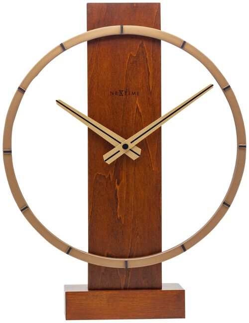 Table / Wall clock - 34 x 27 cm - Wood/Steel -  'Carl Small'