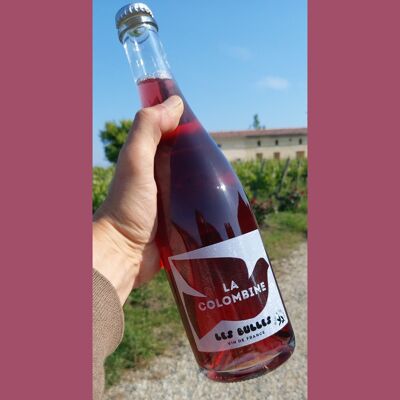 La Colombine, Les Bulles. Pet'Nat rosé. Vin de France bio rosé pétillant. Nature, Certifié en biodynamie Demeter