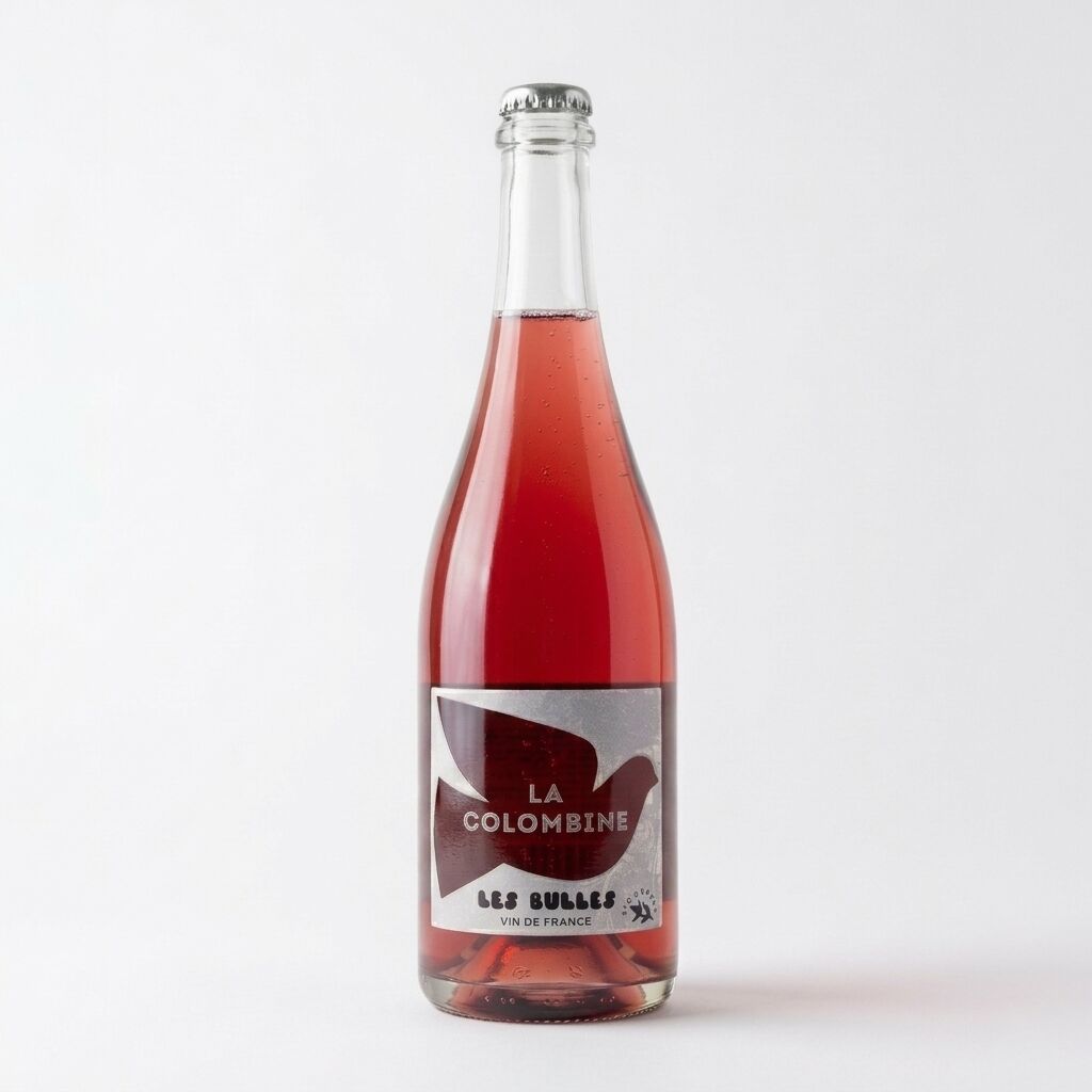 The Columbine, The Bubbles. Pet’Nat rosé. Sparkling organic rosé wine from France. Nature, Certified in Demeter biodynamics
