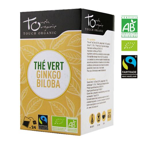 TOUCH ORGANIC - THÉ VERT AU GINKGO - 24 sachets