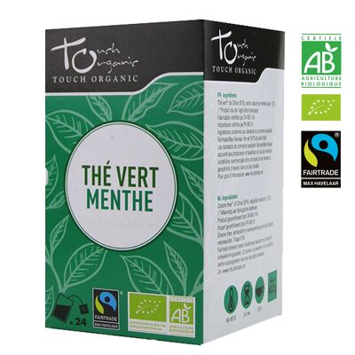 TOUCH ORGANIC - TÉ VERDE CON MENTA - 24 bolsitas