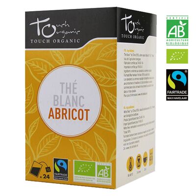 TOUCH ORGANIC - TÉ BLANCO CON ALBARICOQUE - 24 bolsitas de té