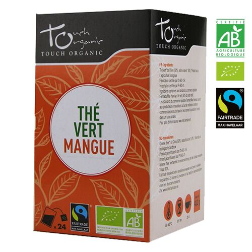 TOUCH ORGANIC - THÉ VERT À LA MANGUE - 24 sachets