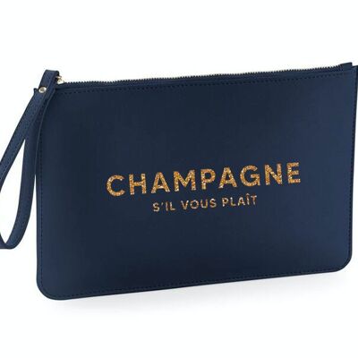 Leather Pouch - Champagne Please