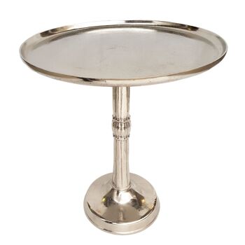 Table d'appoint métal ronde ø 44x52 cm table décorative Adlon argent ou or avec pied central design aluminium 1