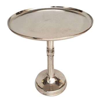 Table d'appoint métal ronde ø 44x52 cm table décorative Adlon argent ou or avec pied central design aluminium 2