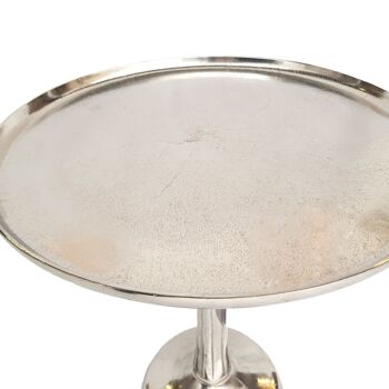 Table d'appoint métal ronde ø 44x52 cm table décorative Adlon argent ou or avec pied central design aluminium 3