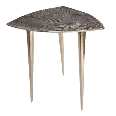 Table d'appoint table décorative en métal Alster 35x46x35 cm design classique triangulaire en aluminium argent ou or