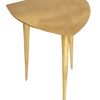 Mesa auxiliar mesa decorativa de metal Alster 35x46x35 cm triangular diseño clásico aluminio plata u oro