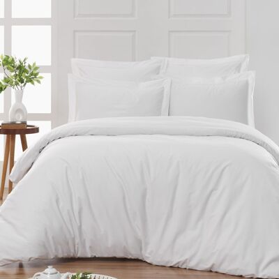 Drap housse en percale de coton bonnet 30cm SOFT PERCALE Blanc