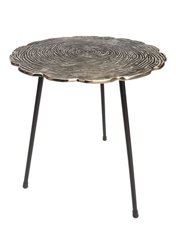 Table d'appoint décorative en métal Hilton ø 35 x H 46 cm ronde en aluminium avec structure argentée ou dorée 1