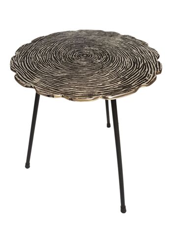 Table d'appoint décorative en métal Hilton ø 35 x H 46 cm ronde en aluminium avec structure argentée ou dorée 2