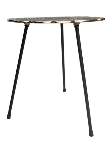 Table d'appoint décorative en métal Hilton ø 35 x H 46 cm ronde en aluminium avec structure argentée ou dorée 3