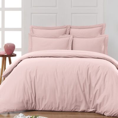 Drap housse en percale de coton bonnet 30cm SOFT PERCALE Poudre