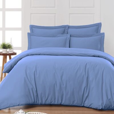 Drap housse en percale de coton bonnet 30cm SOFT PERCALE Cobalt