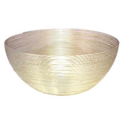 Decorative bowl, fruit bowl, bread basket, round, ø 30 or 40 cm in elegant wire structure aluminum gold