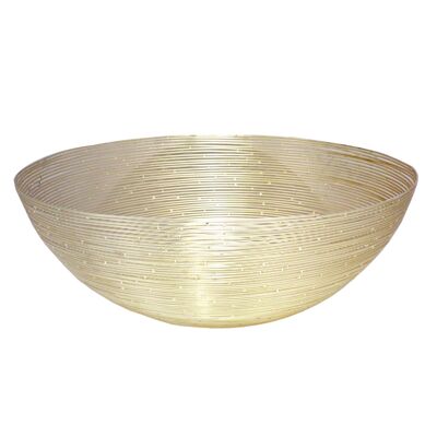 Decorative bowl, fruit bowl, bread basket, round, ø 30 or 40 cm in elegant wire structure aluminum gold