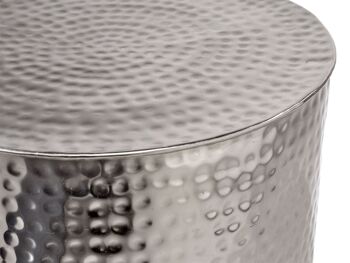 Table d'appoint métal ø 40 x 45 cm table décorative ronde Tunis aluminium martelé argent ou or 7