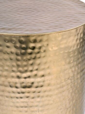Table d'appoint métal ø 40 x 45 cm table décorative ronde Tunis aluminium martelé argent ou or 14