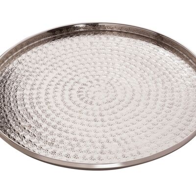 Serving tray ø 40 cm decorative tray metal candle tray round silver or gold hammered aluminum